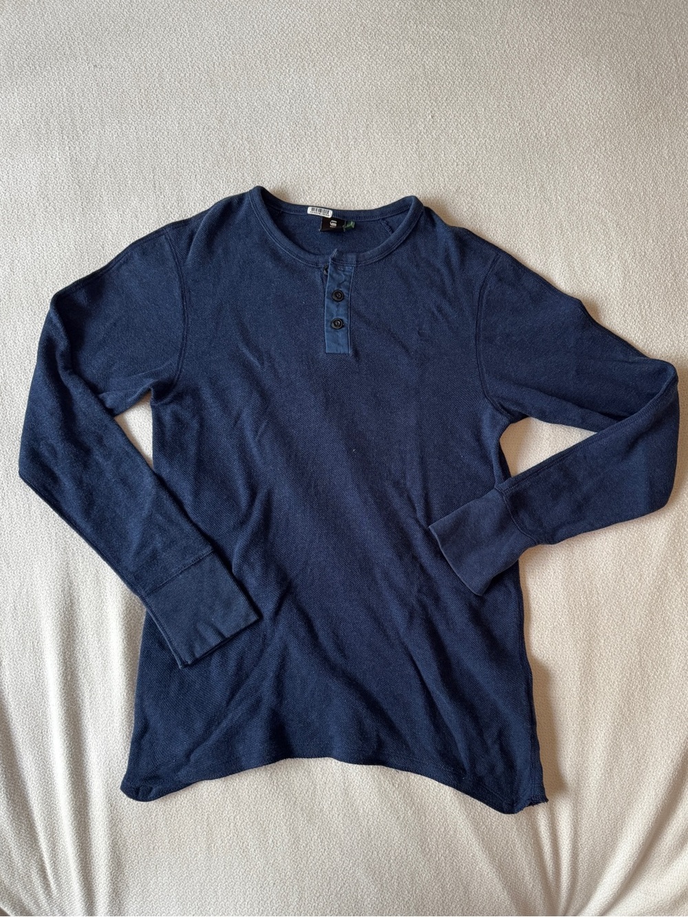 G-Star Men's Navy Long-Sleeve Henley Shirt